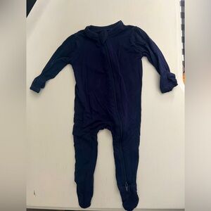Navy Kyte Baby Zippered Footie